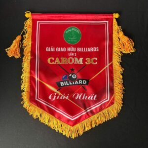 Cờ lưu niệm giải bida màu đỏ