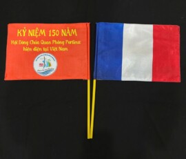 Cờ cầm tay in logo quốc gia theo yêu cầu Cờ cầm tay in logo quốc gia theo yêu cầu
